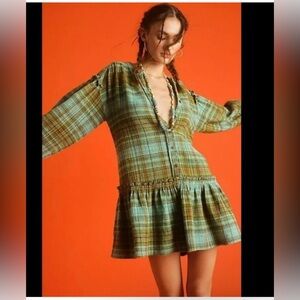 Free People Plaid Mini Dress